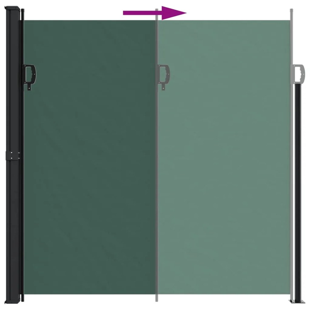 Toldo lateral retrátil 200x600 cm verde-escuro