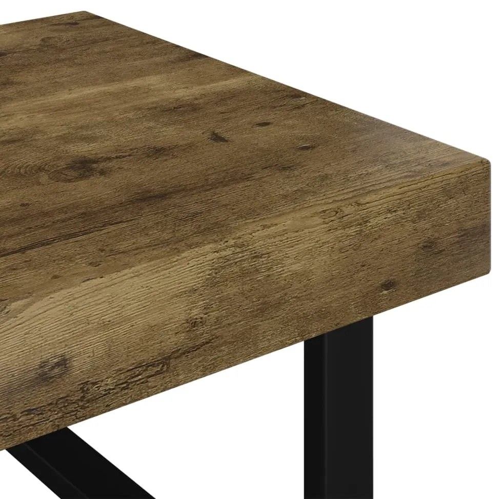 Mesa de centro 120x60x40 cm MDF e ferro castanho-escuro e preto