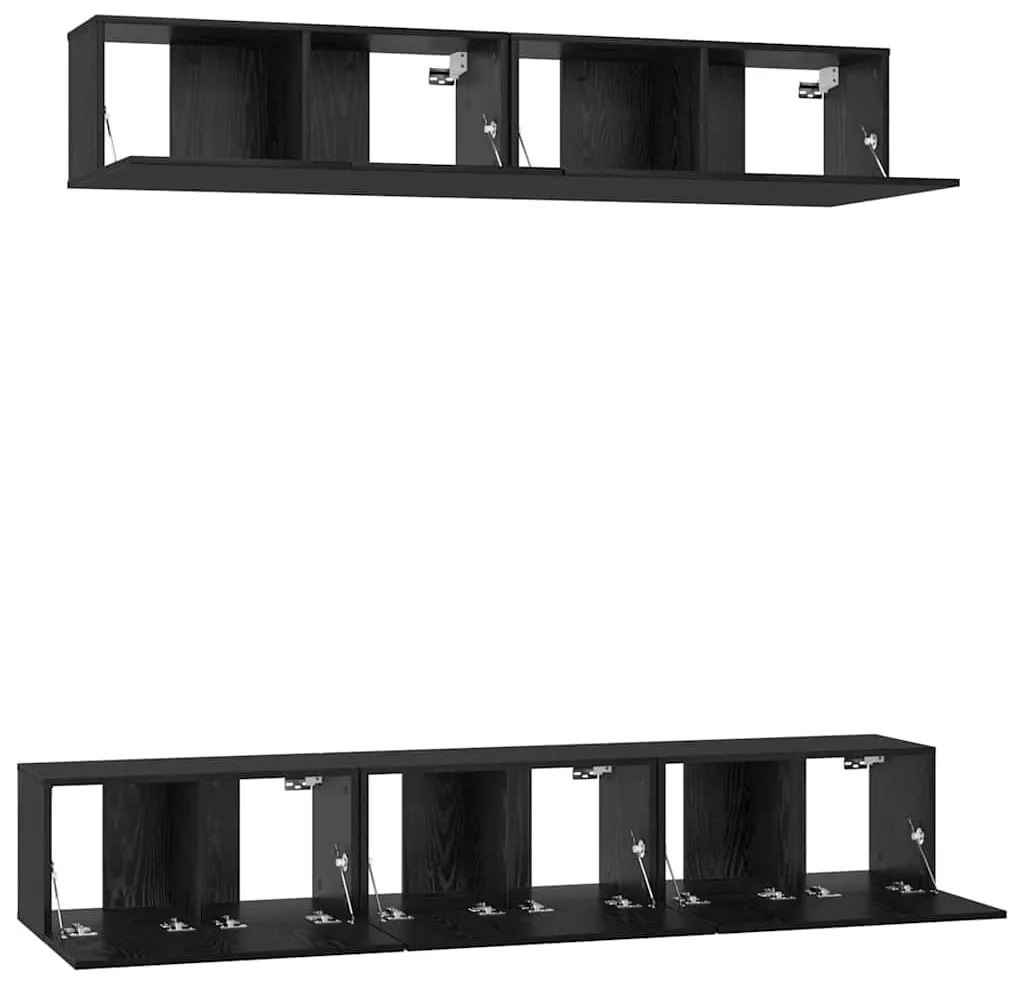 Conjunto de móvel de TV com prateleira com armazenamento com porta 5 p