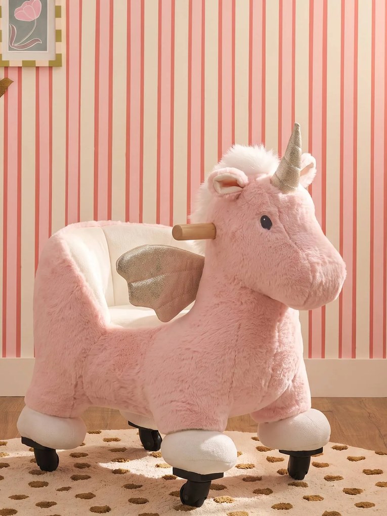 Animal com rodas em madeira FSC® rosa