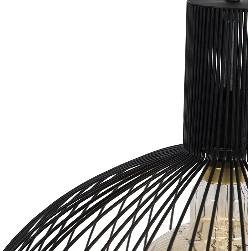 Candeeiro de suspensão redondo design preto 50 cm - Dos Moderno