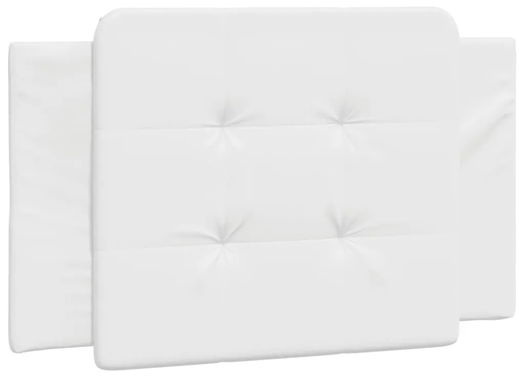 Estrutura cama c/ luzes LED 100x200 cm couro artificial branco