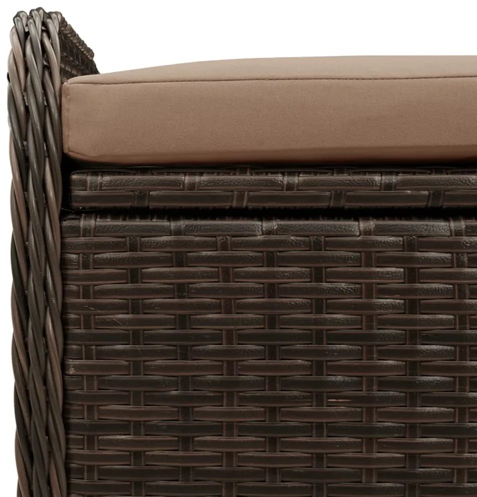 Banco de arrumação com almofadão 115x51x52 cm vime PE castanho