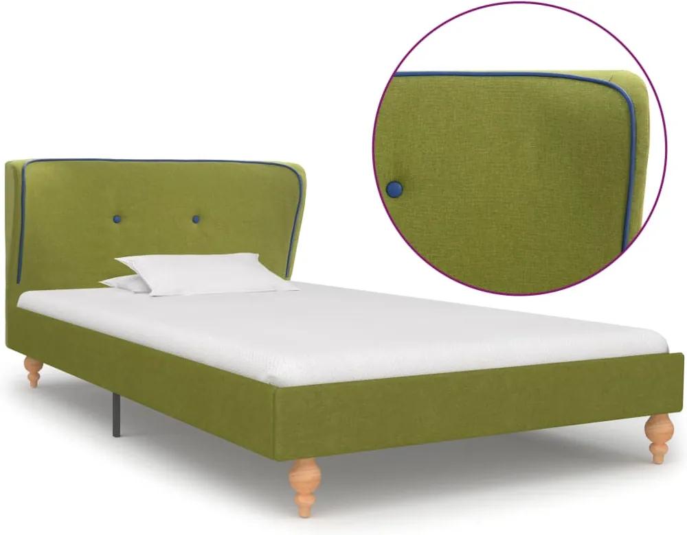 Estrutura de cama em tecido verde 90x200 cm