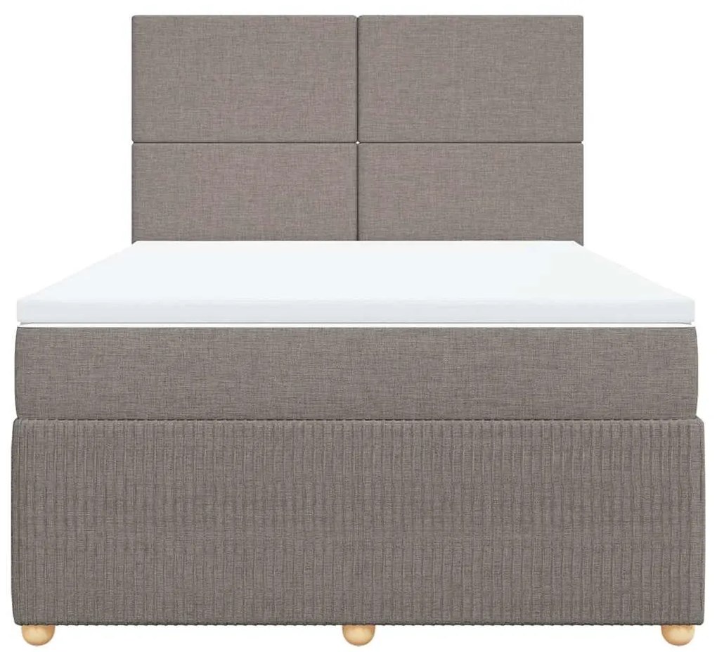 Cama com molas/colchão 140x190 cm tecido castanho-acinzentado