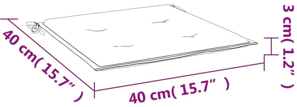 Almofadões p/ cadeira 6pcs 40x40x3cm tecido padrão folhas