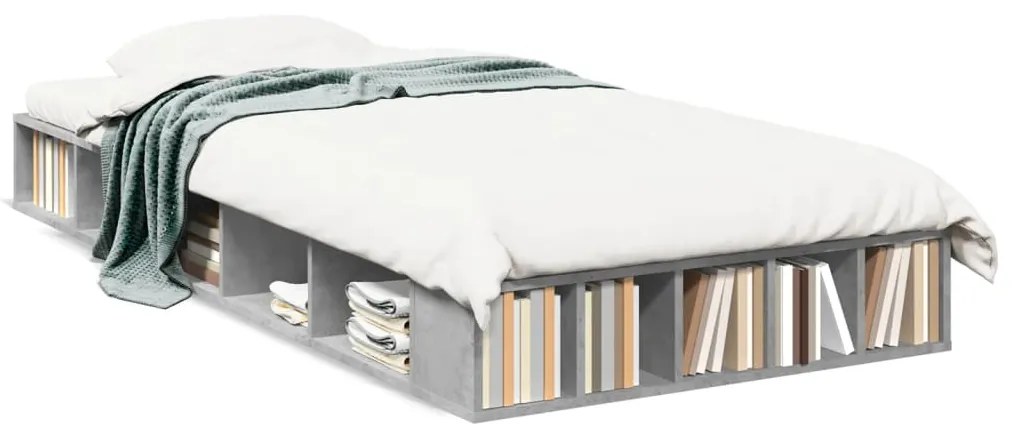 Estrutura de cama 90x200 cm derivados de madeira cinza sonoma