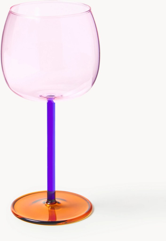 Copos de vinho tinto em vidro de borossilicato artesanal Karisa, conjunto de 4