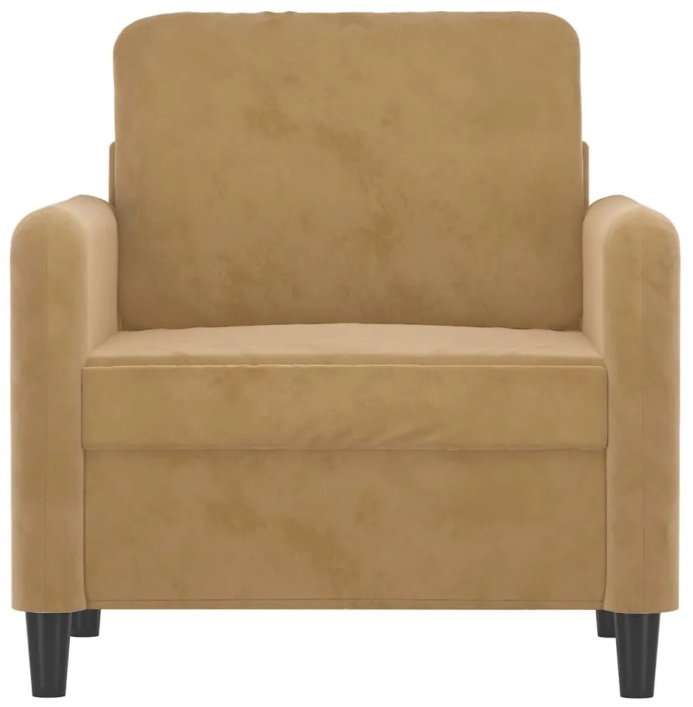 Poltrona 60 cm veludo castanho