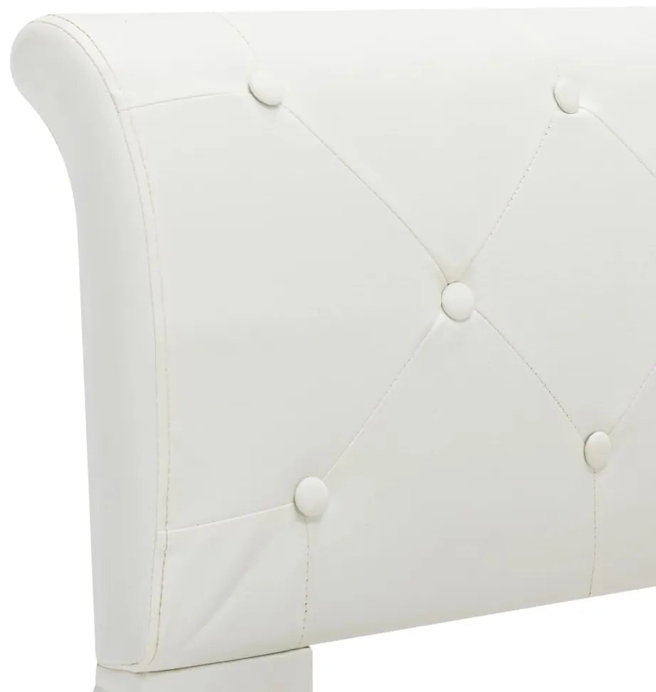 Estrutura de cama 160x200 cm couro artificial branco