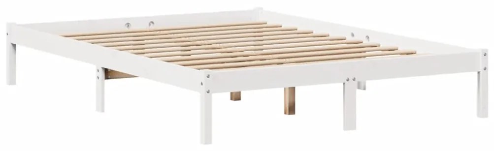 Cama com estante sem colchão 160x200 cm pinho maciço branco