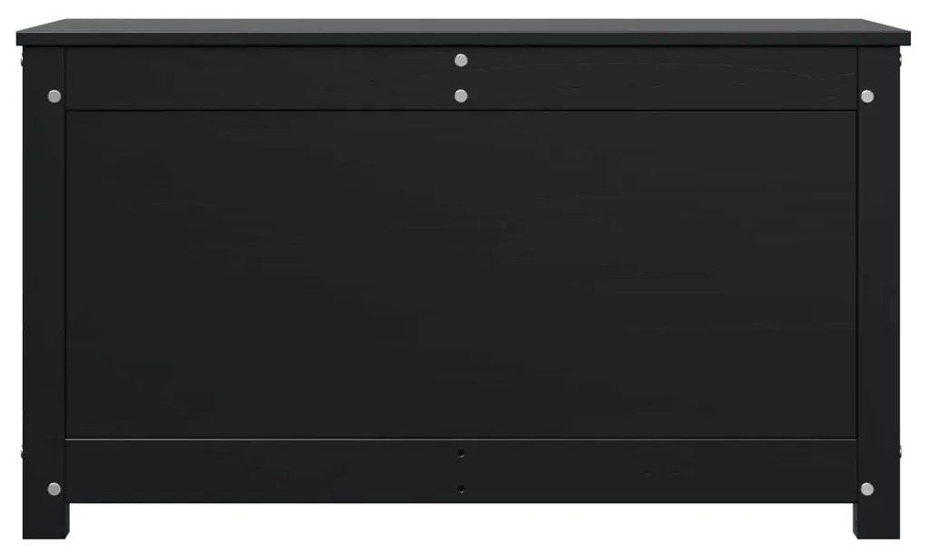 Caixa de arrumação 80x40x45,5 cm madeira de pinho maciça preto