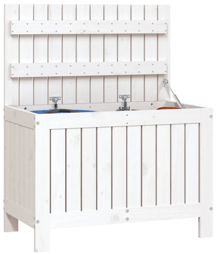 Caixa de arrumação jardim 76x42,5x54 cm pinho maciço branco