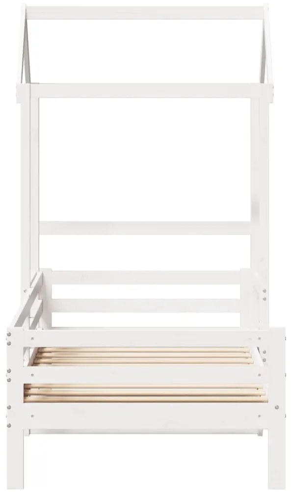 Sofá-cama com telhado 90x200 cm madeira de pinho maciça branco