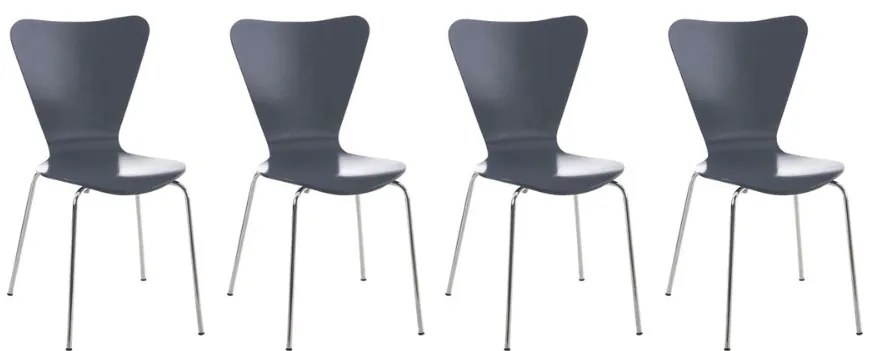 Conjunto de 4 cadeiras cozinha e jantar Calisto 45 x 85 x 49 cm Cinzento