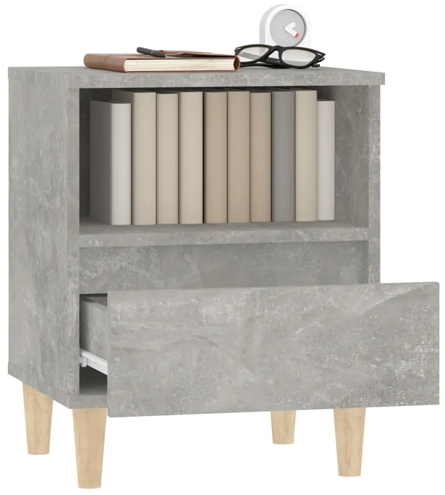 Mesas de cabeceira 2 pcs 40x35x50 cm cinzento cimento