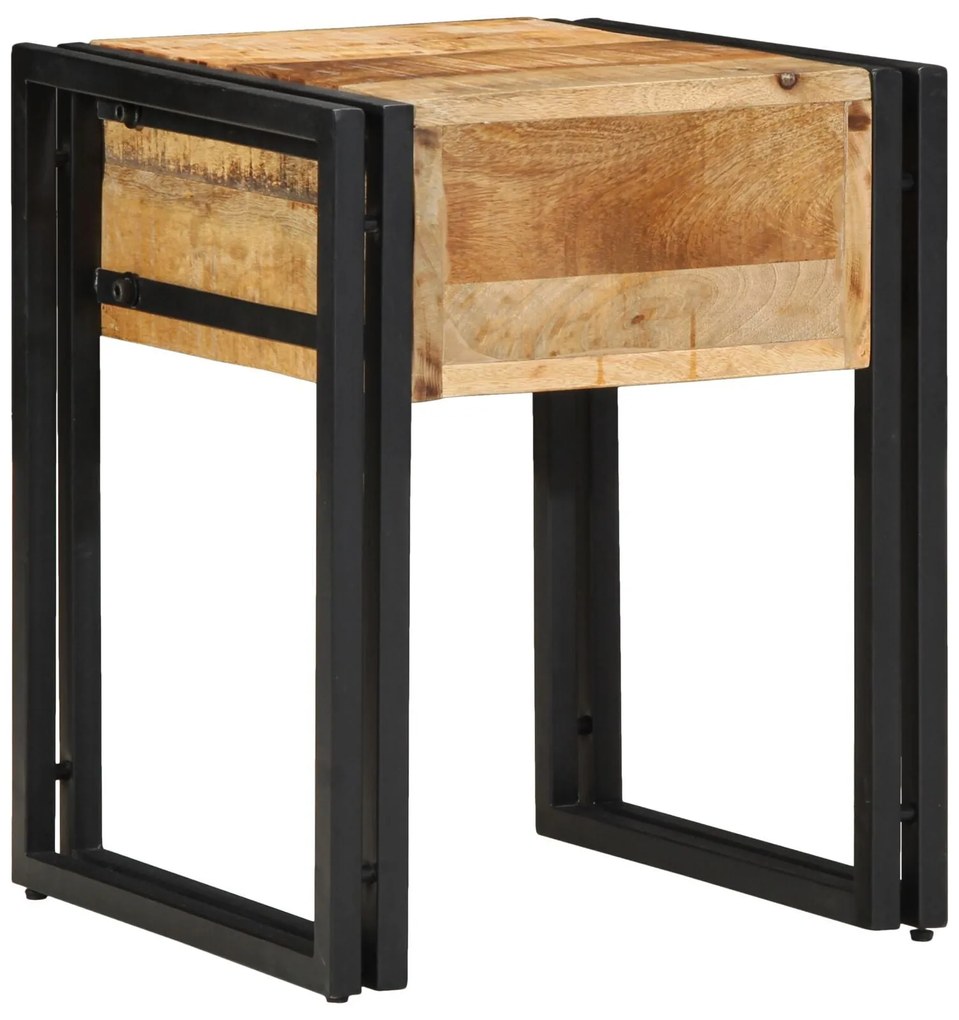 Mesa de Apoio vidaXL 40x40x50 cm Madeira de Mangueira Rústica