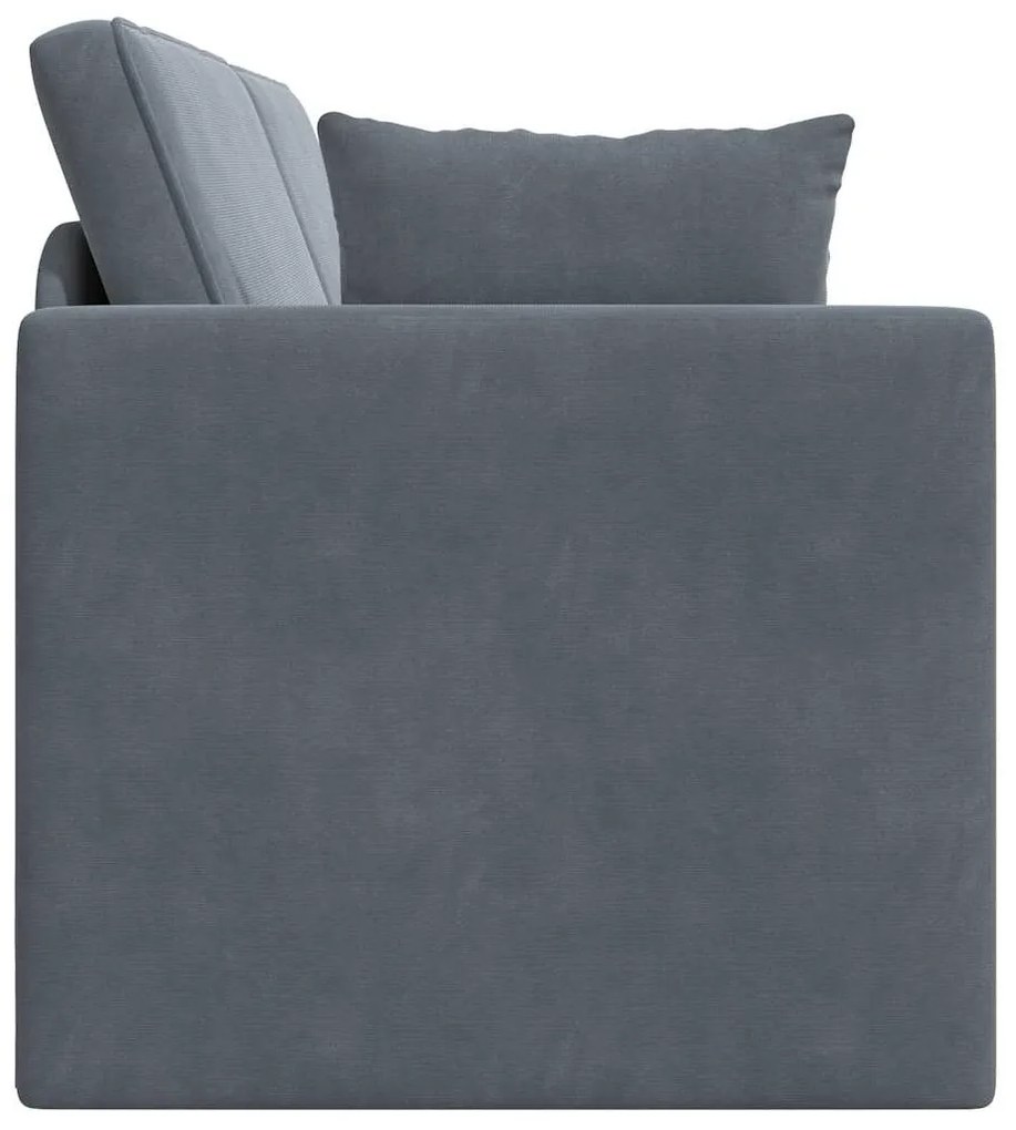 Sofá Cama 2 em 1 Cinza Escuro 213x144x60 cm Veludo