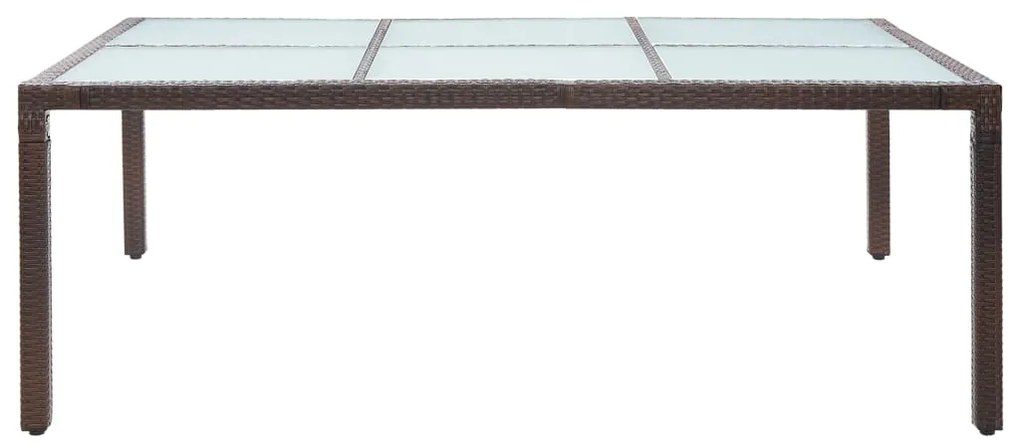 Mesa de jantar p/ exterior 200x150x74 cm vime PE castanho