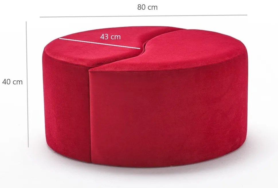 Pouffe Alis Puf – Vermelho – 80x40x80 cm