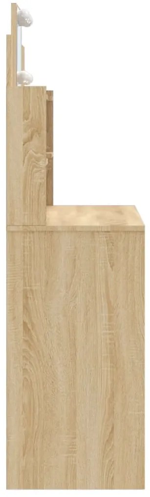 Toucador com luzes LED 96x40x142 cm carvalho sonoma