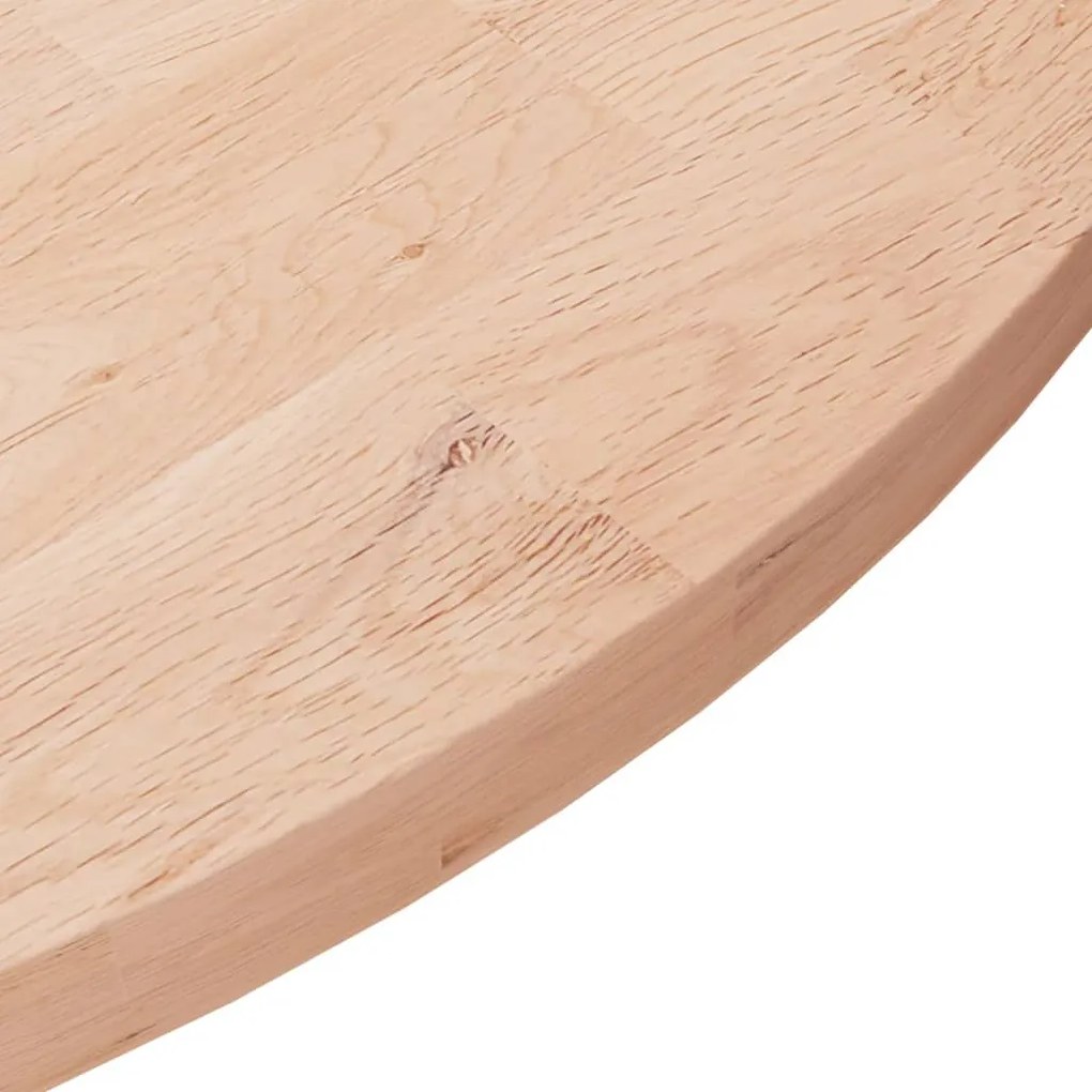 Tampo de mesa redondo Ø70x2,5 cm carvalho maciço não tratado