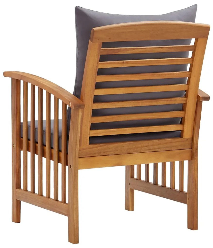Cadeiras de jardim c/ almofadões 2 pcs madeira acácia