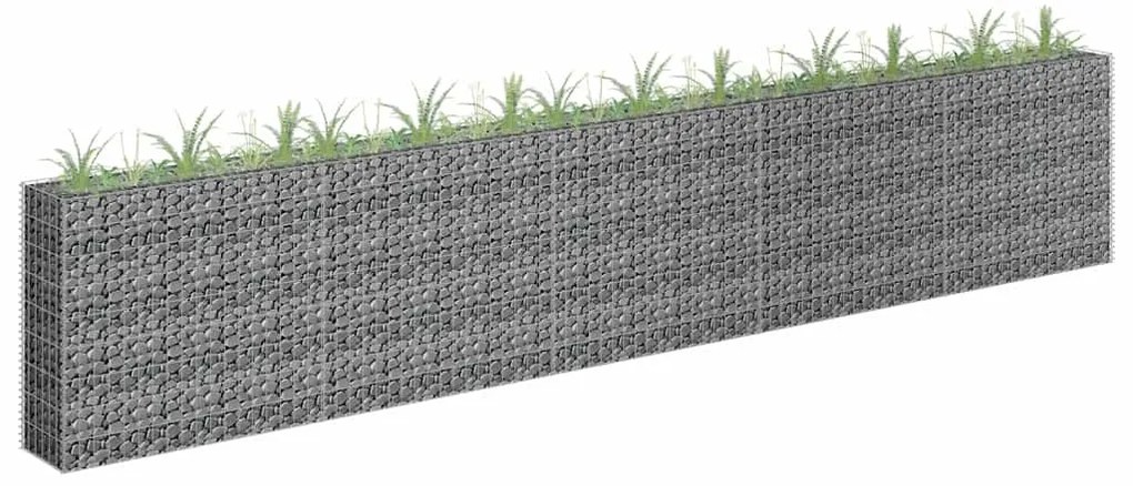 Canteiro elevado/cesto gabião 450x30x90 cm aço galvanizado