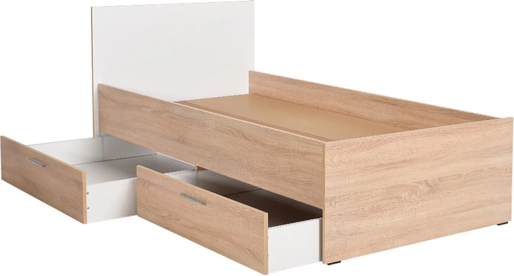 Estrutura de Cama com Gavetas "Prime" - 90x190 cm - Carvalho Sonoma e