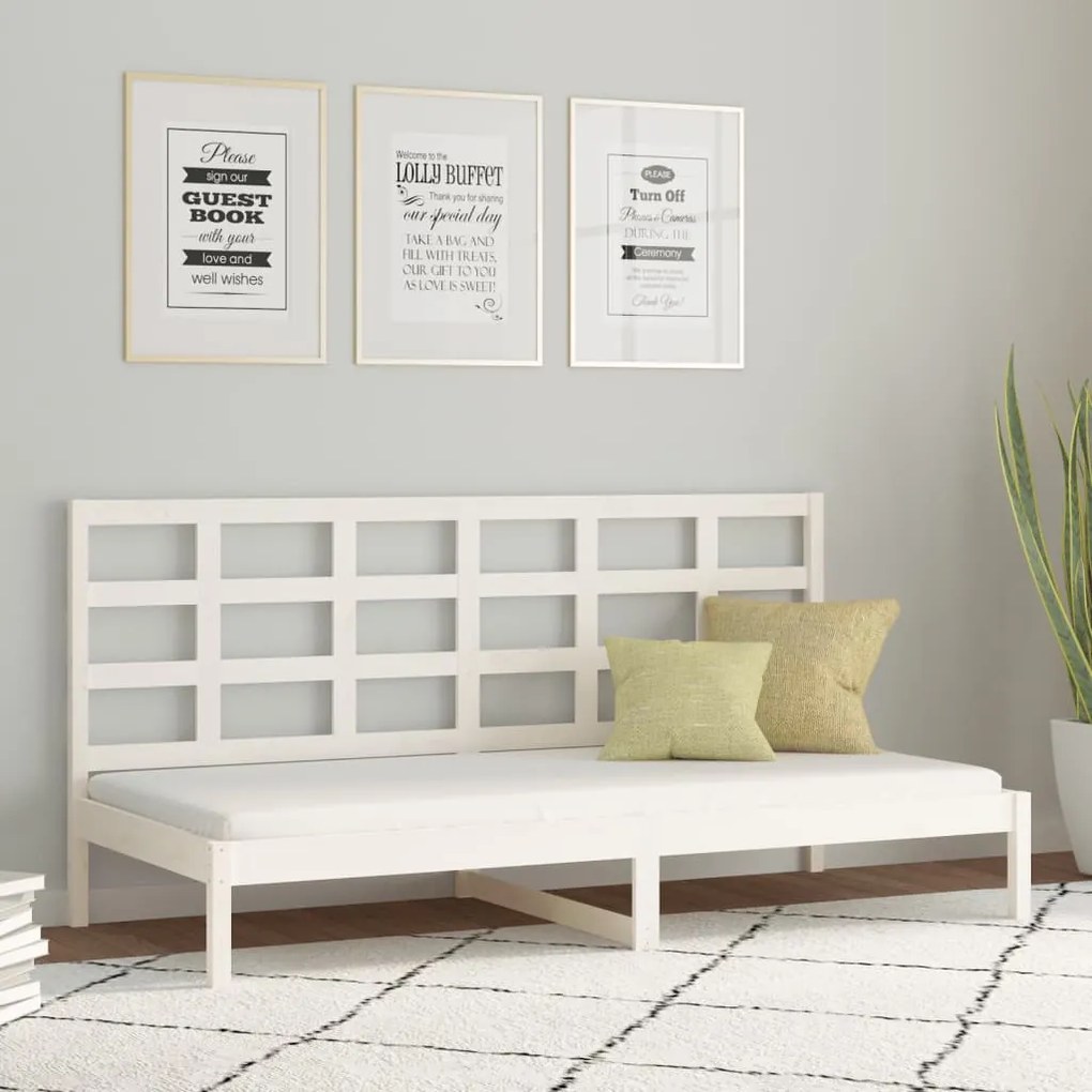 Sofá-cama sem colchão 80x200 cm madeira de pinho maciça branco