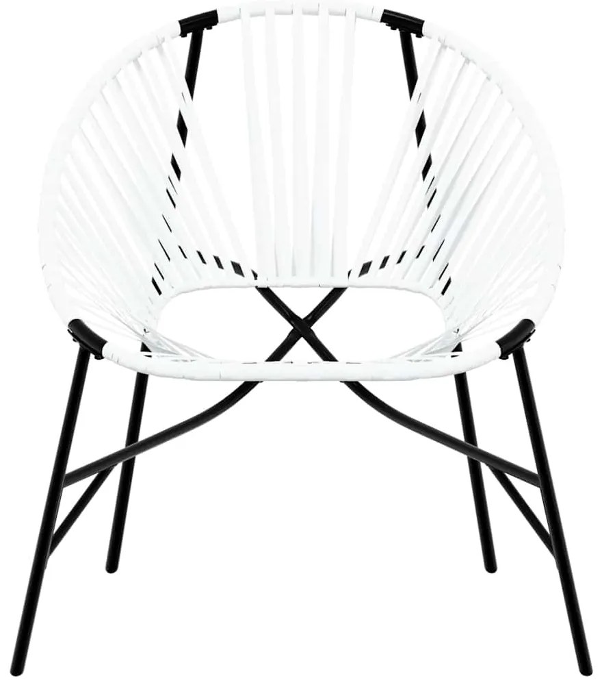 Cadeiras de jardim 3 pcs vime preto e branco