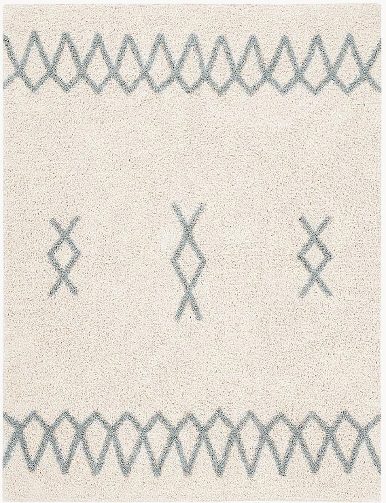 Tapete artesanal lavável de pelo curto infantil em algodão orgânico Atlas