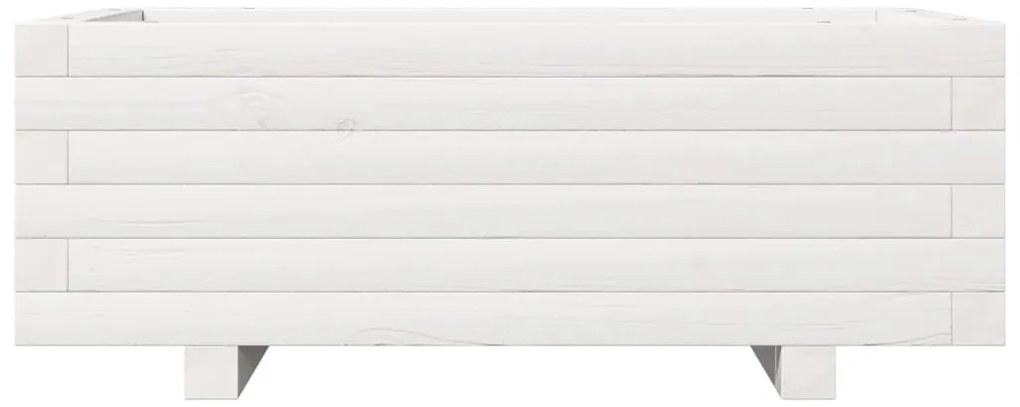 Vaso/floreira de jardim 70x40x26,5 cm pinho maciço branco
