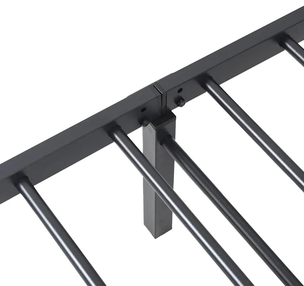 Estrutura de cama sem colchão Dobrável 75x190 cm aço preto