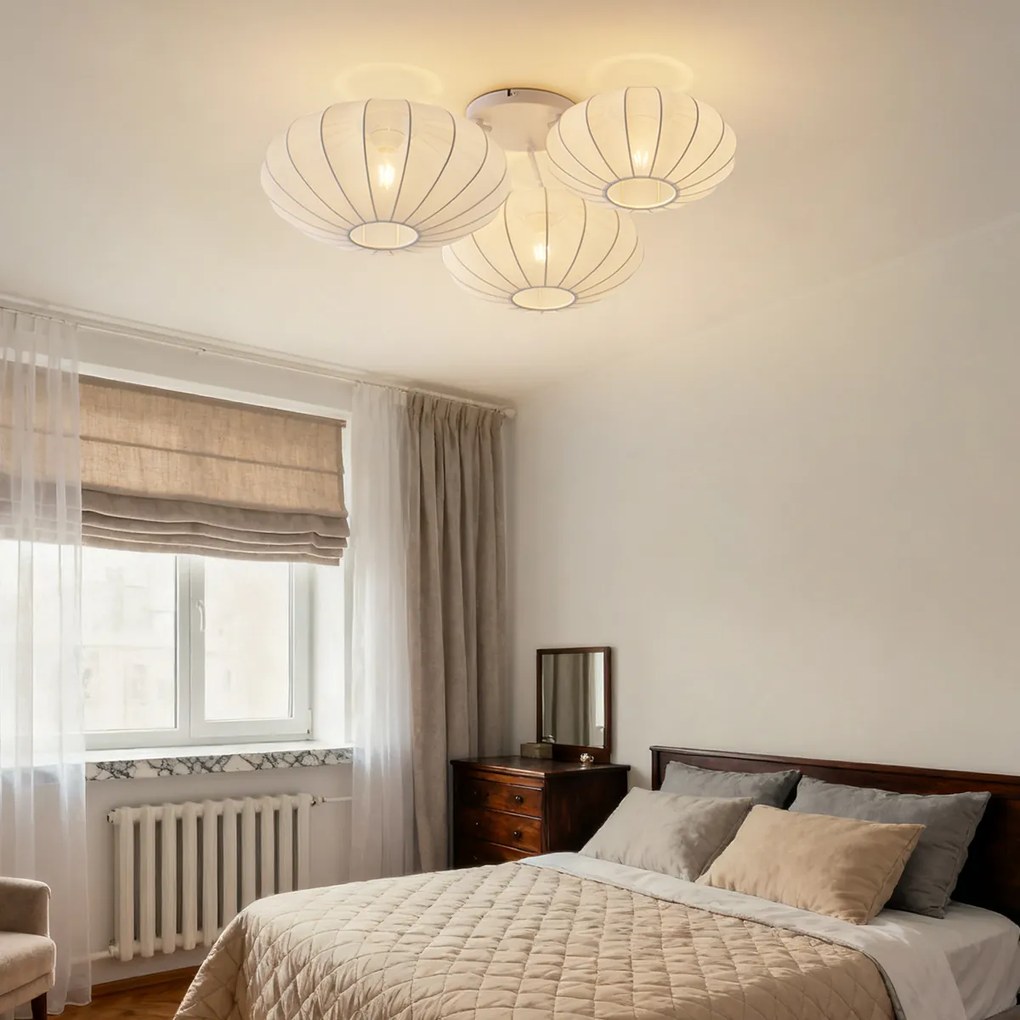 Plafon de teto Japandi branco 3 luzes - Multi Bida