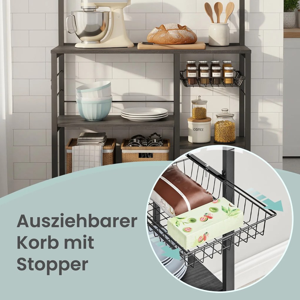 Armário de cozinha com barra magnética 12 ganchos 42 x 90 x 167,3 cm preto