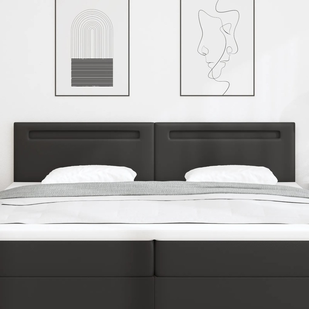 Cabeceira VidaXL Design Simples Preta 200 cm em Couro Sintético