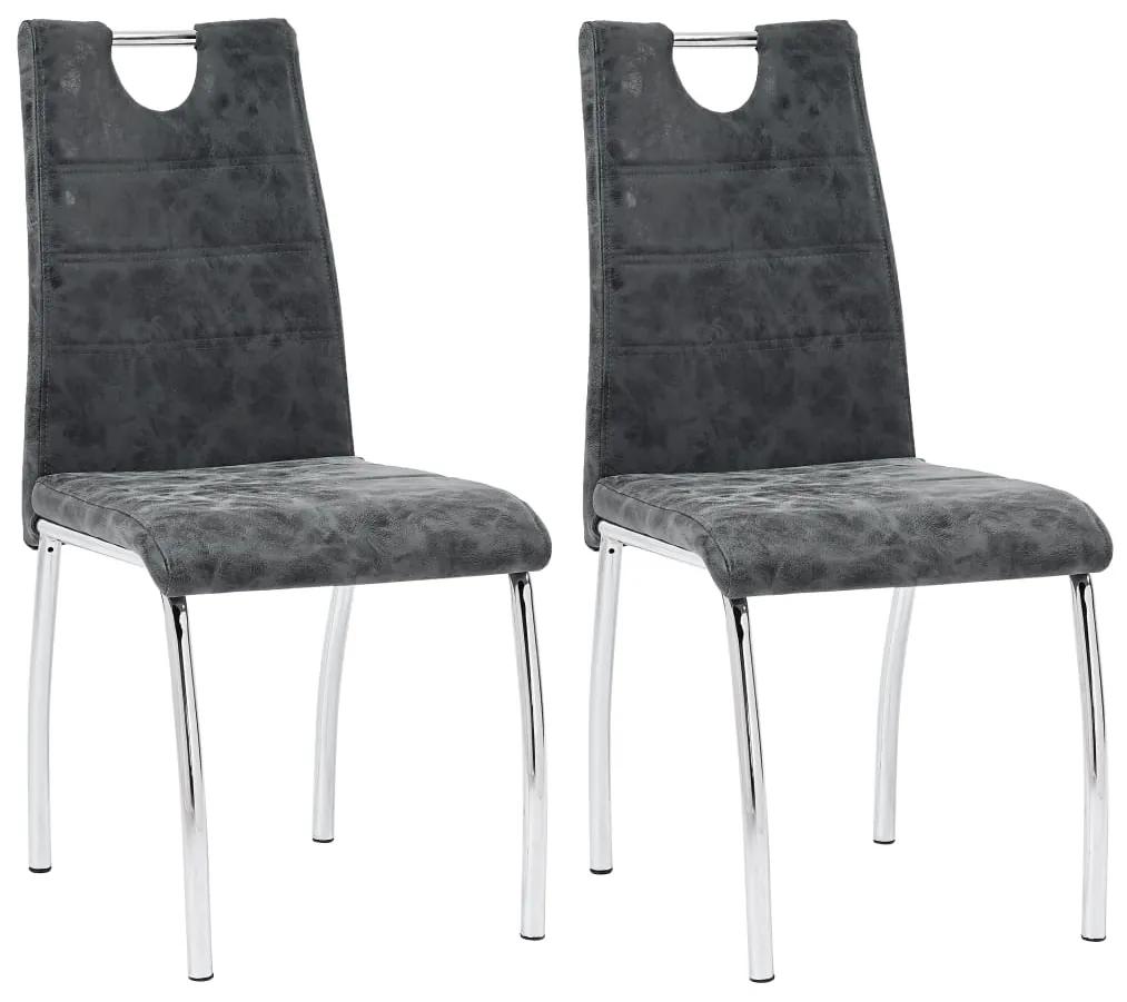 Cadeiras de jantar 2 pcs couro artificial preto - 183563
