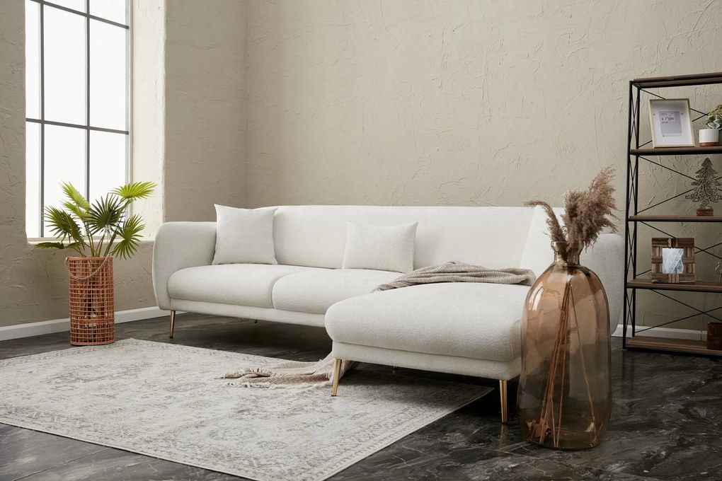 Sofá-Cama de Canto Simena – Creme Dourado – 77x77x70 cm