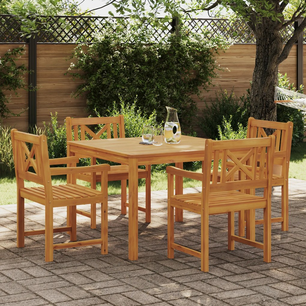 Conjunto de Jantar para Jardim vidaXL 5 Peças em Madeira Sólida de Acácia