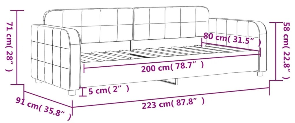 Sofá-cama 80x200 cm veludo verde-escuro