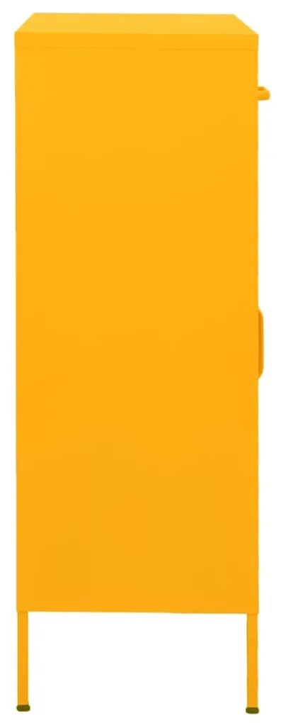 Armário de arrumação aço 80x35x101,5 cm amarelo mostarda