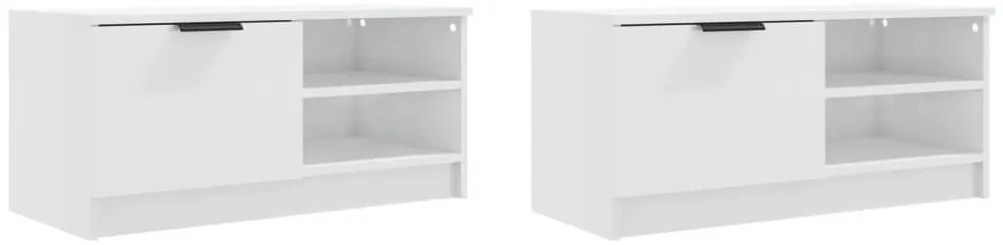 Móveis TV 2pcs 80x35x36,5cm derivados madeira branco brilhante