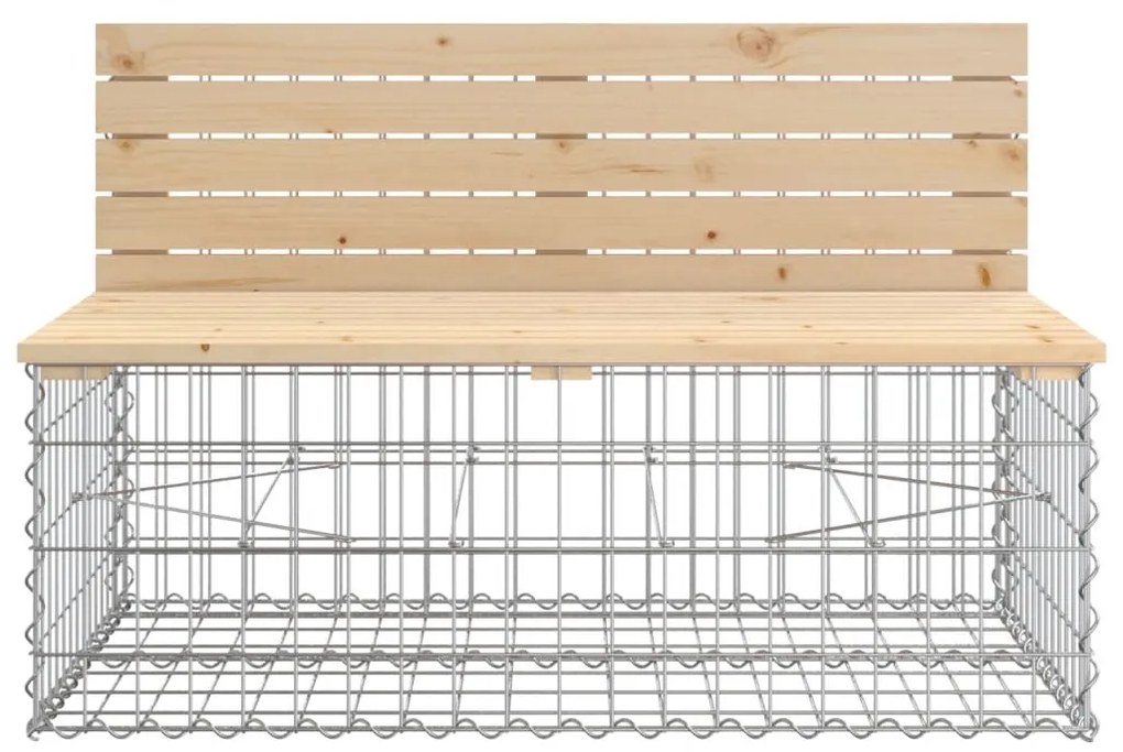 Banco de jardim c/ design gabião 287x71x65,5 cm pinho maciço