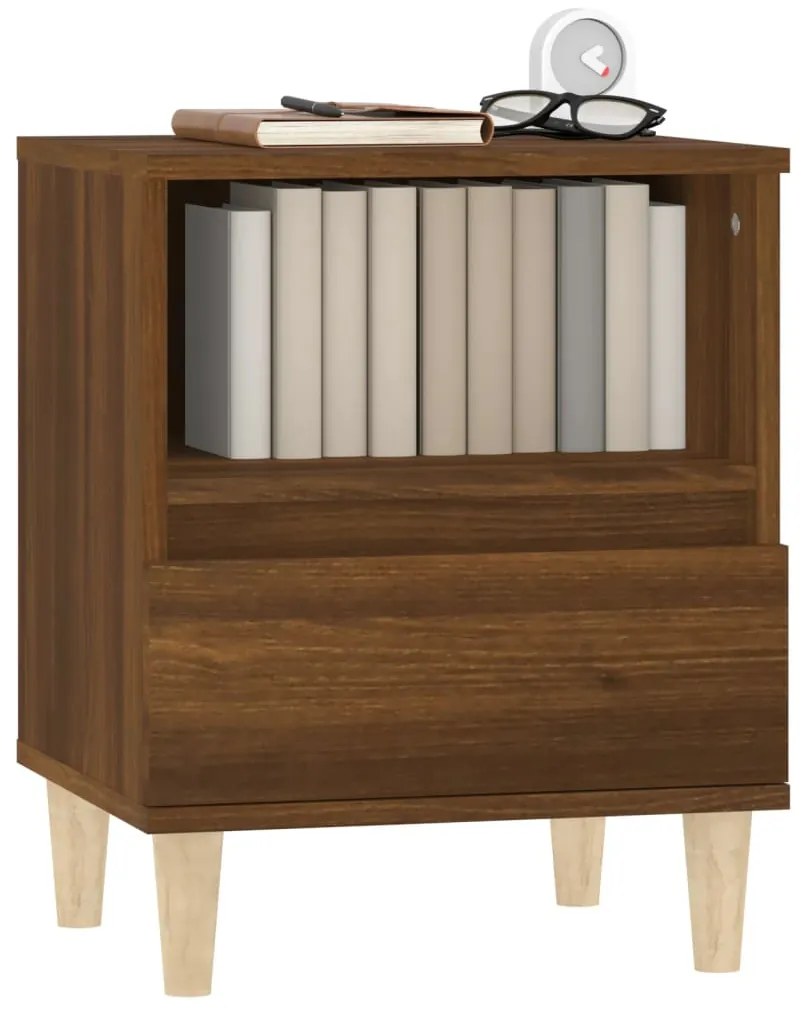 Mesa de cabeceira 40x35x50 cm cor carvalho castanho