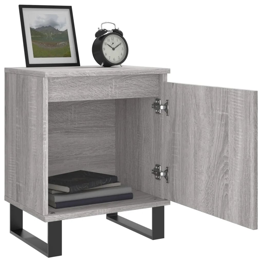 Mesa de cabeceira 40x30x50 cm derivados de madeira cinza sonoma