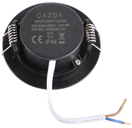 LED Conjunto de 5 Focos embutidos pretos com dimmer de 3 etapas - Ulo Moderno