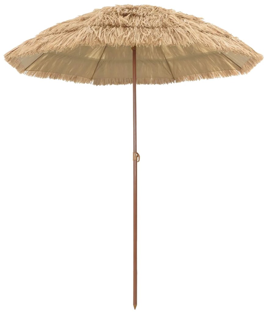 vidaXL Parasol de Praia Natural 255 x 255 x 255 cm Poliéster e Aço