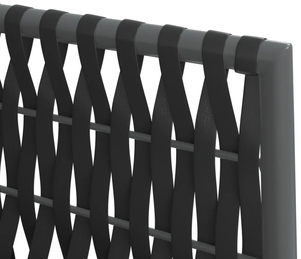 Cadeiras jardim c/ almofadões 2 pcs 54x61x83 cm vime PE preto