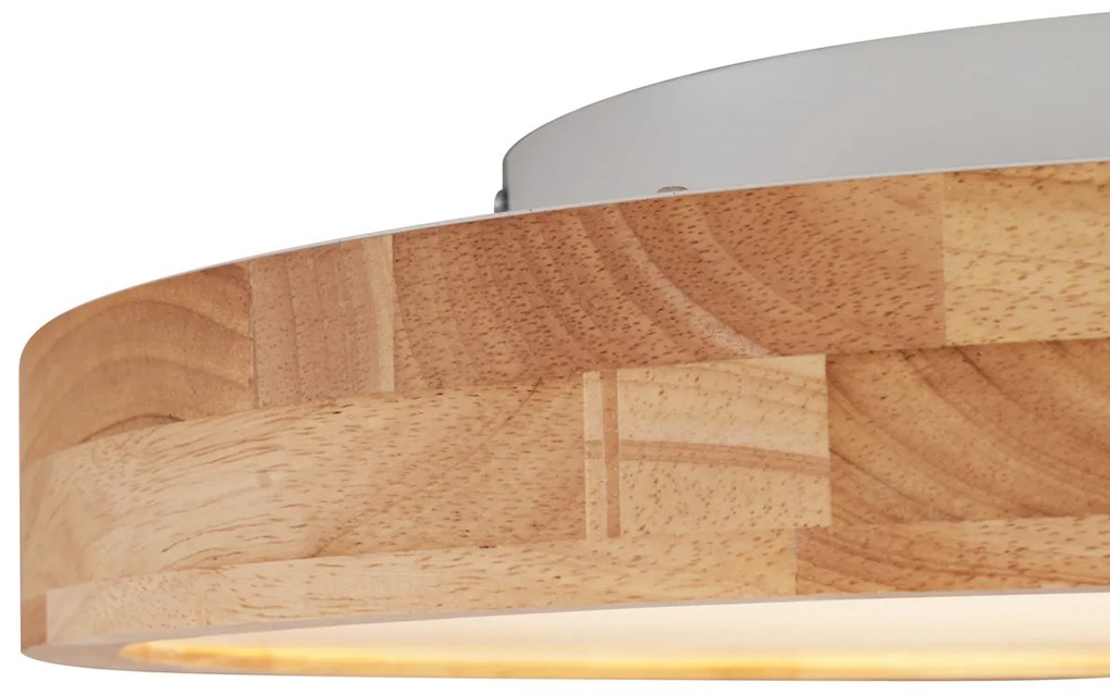 Plafon Escandinavo Madeira 50cm incl. LED Regulável - Pecker Escandinavo